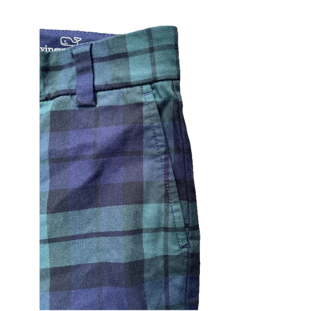 Vineyard Vines Girls Plaid Pants Size 10 Blue Green Tartan Stretch Cotton Preppy - Picture 3 of 8